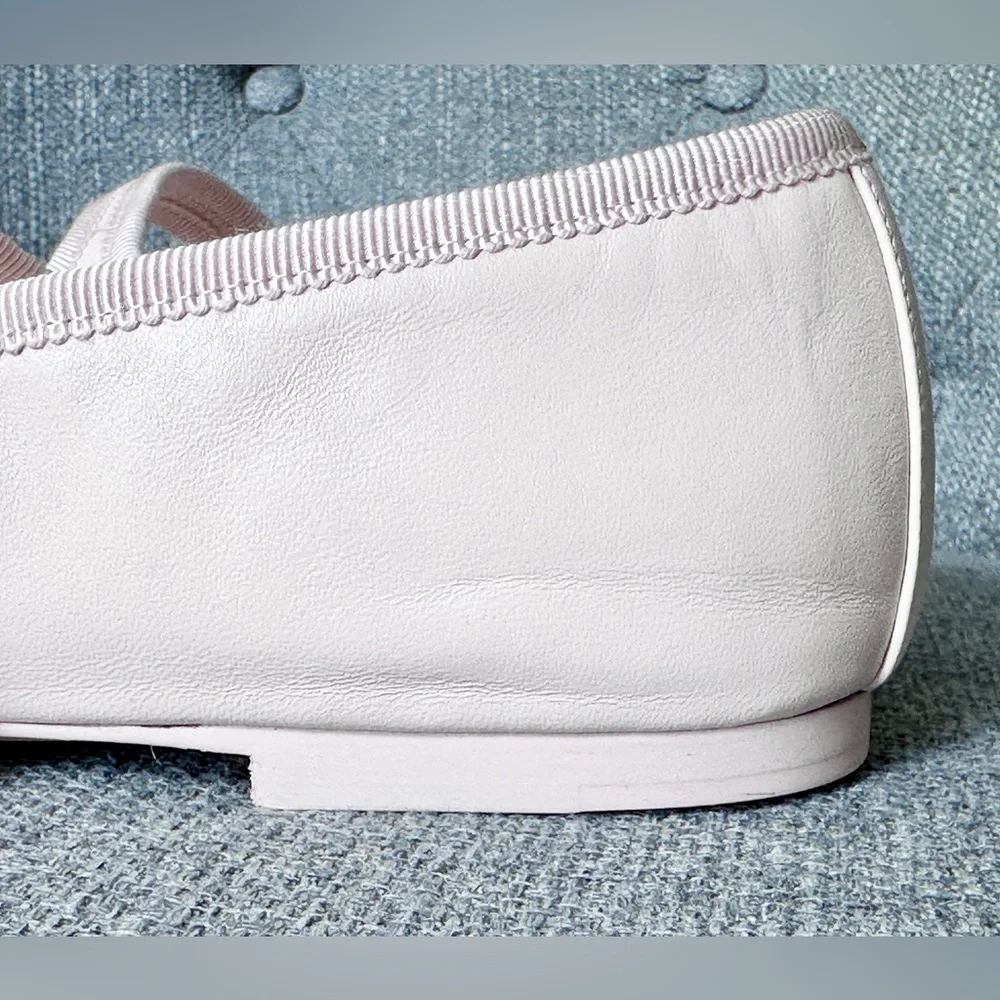 NEW CHANEL CC LOGO LIGHT PINK LEATHER MARYJANE BALLET FLATS SILVER BUCKLE 39 - Picture 16 of 16